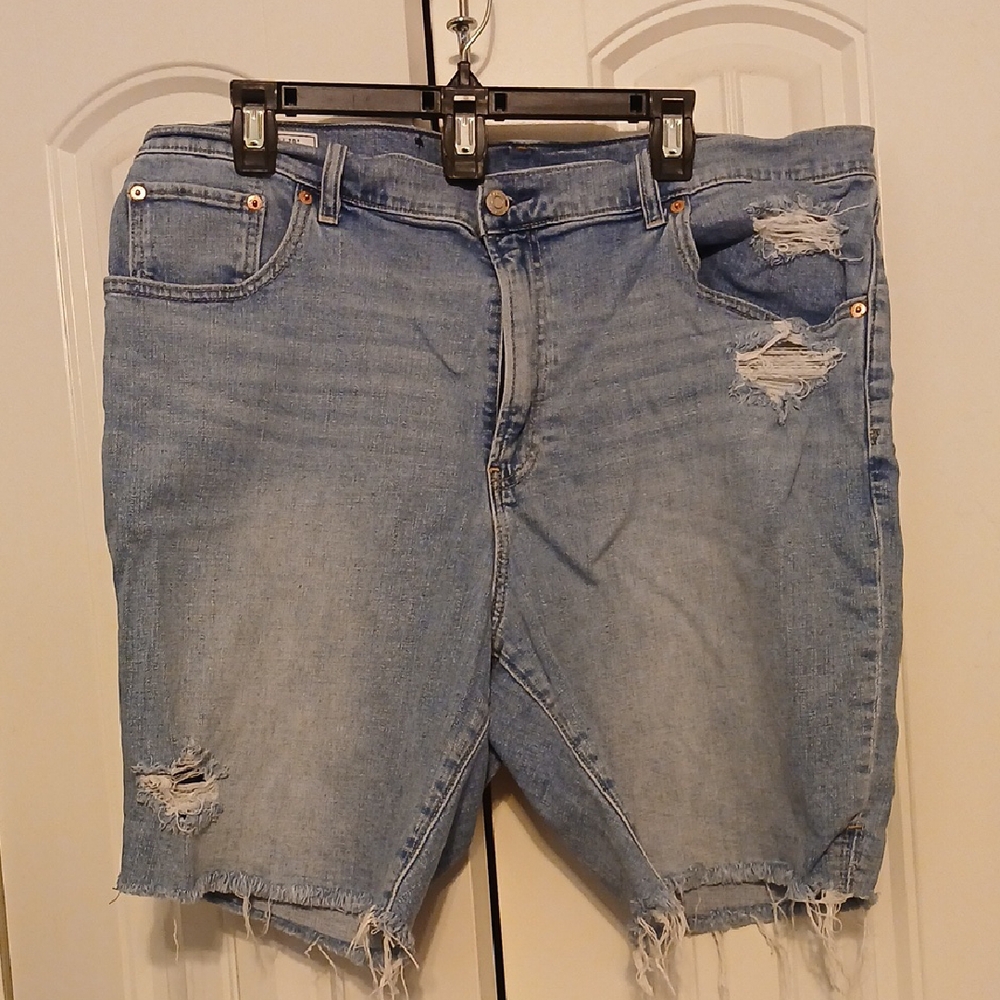 Distressed Denim Shorts
